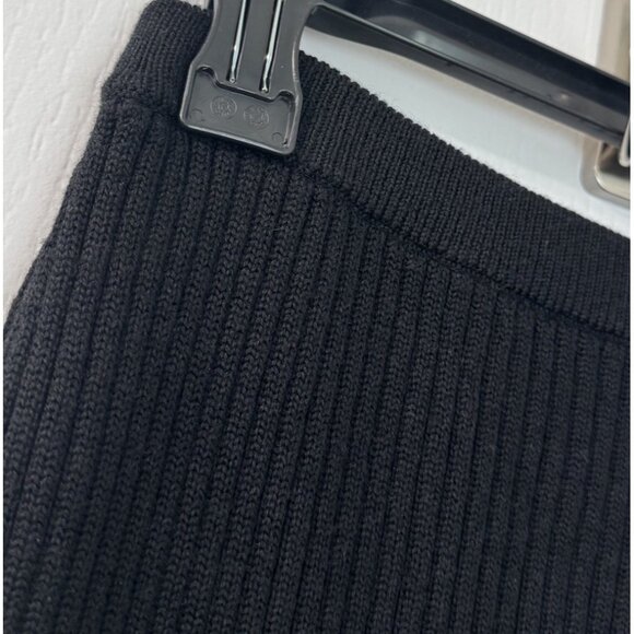 Eileen Fisher XXS Black Ribbed Sweater Knit 100% Merino Wool Pencil Skirt $248 - Picture 8 of 12